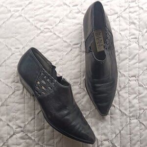 100% Leather Black Western-Inspired Booties 🤠 Vintage Nine West 🤠 Size 8.5